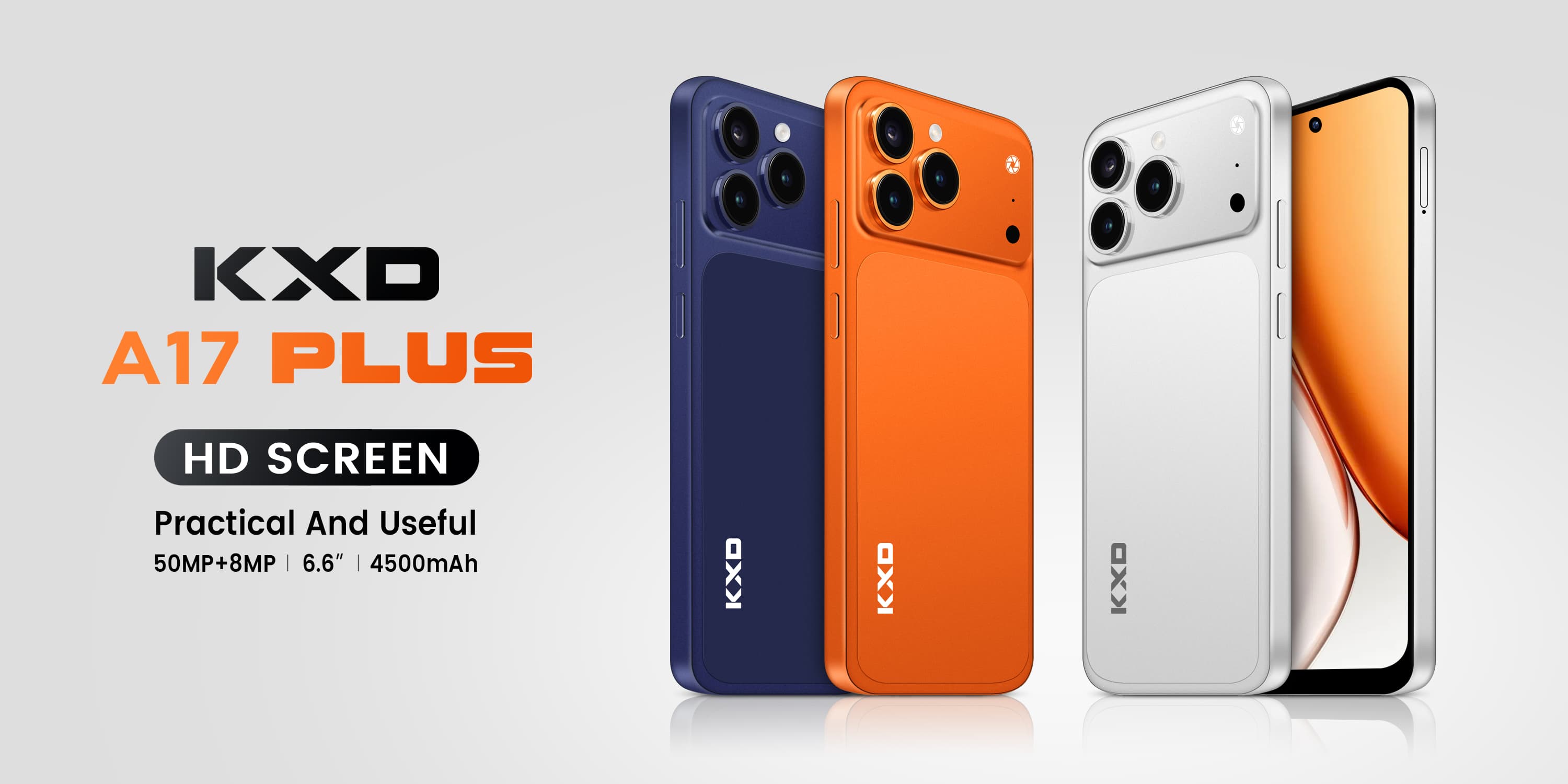 KXD A17 Plus — HD screen, 50MP+8MP camera, 4500mAh battery