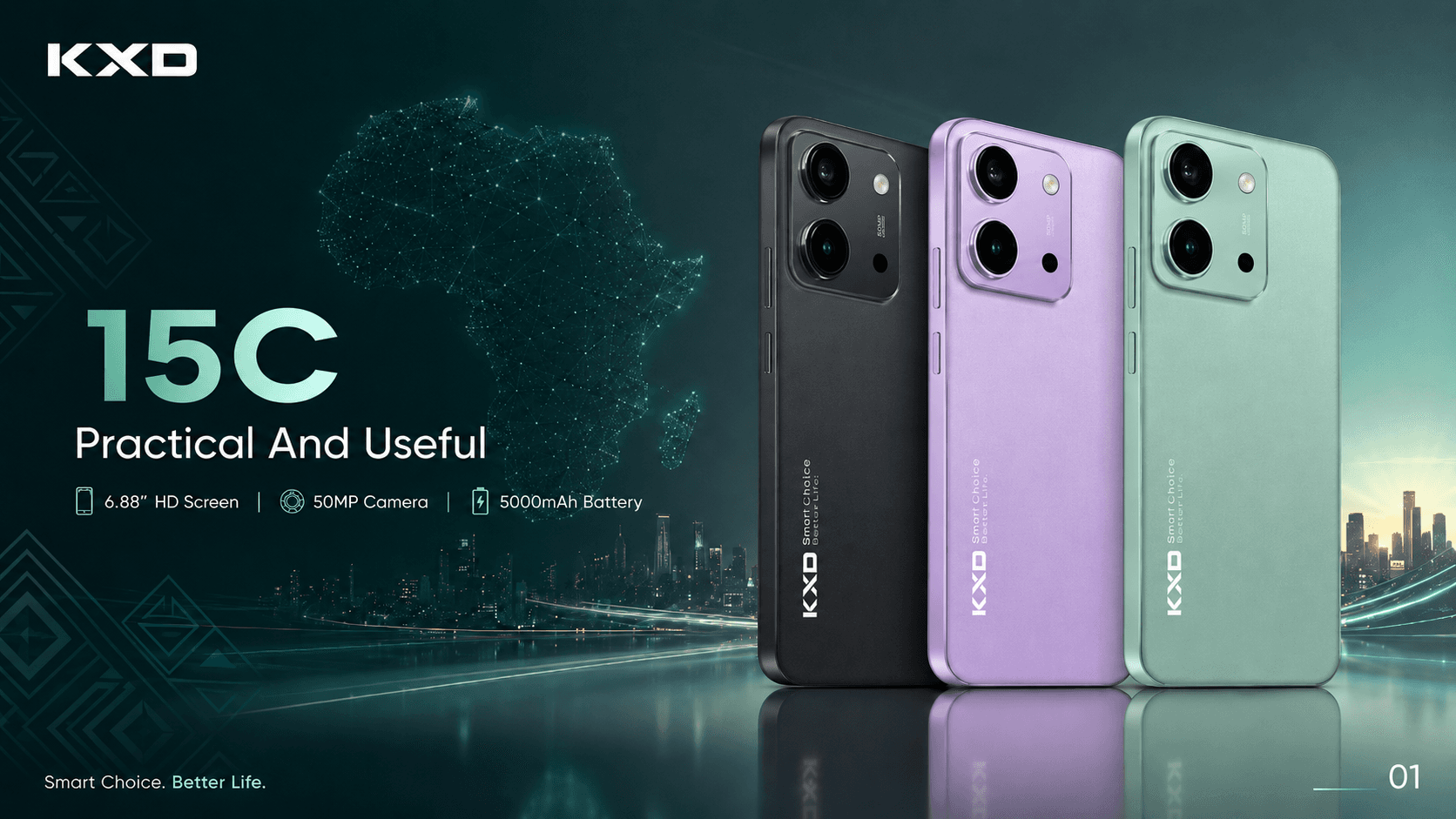 KXD 15C — 6.88" HD screen, 50MP camera, 5000mAh battery