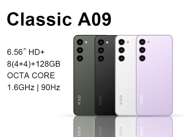 Classic A09 - 6.54" HD+ display 8(4+4)+128 octa core 1.6Ghz | 90Hz